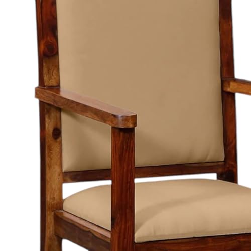 Image of Solid Wooden Chair | Arm Chair for Living Room, Bedroom & Home (48D x 53W x 99H Centimeters (Provincial Teak, One Seat)