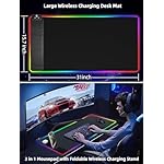 XXL Mouse Pad with Phone Holder - Black, RGB Desk Mat with 15W Fast Charging, LED Gaming Mousepad with 11 Light Colors, Waterproof Non-Slip Pad for Office & Home - Image 5