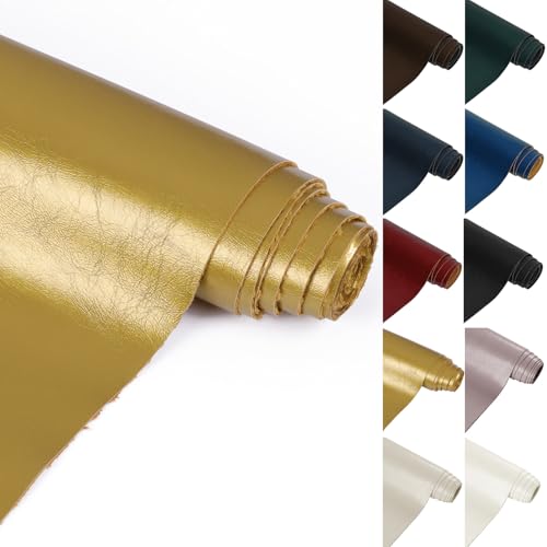 Tissu en similicuir doux doré de 1mm | Matière noble pour réfection de canapé et chaises