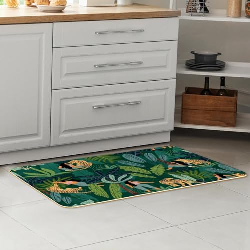 Tapete de cocina de diseño selva tropical texturizado de gran absorción 7