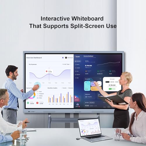 Image of 55 inch Smart Board - 4K UHD Interactive Whiteboard with Dual OS (Android /Windows), 20-Point Multi-Touch Digital Whiteboard for Classroom, Office & Home (Wall Mount Included)