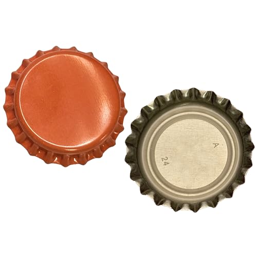FastRack 144 Oxygen Absorbing Beer Bottle Caps | 26mm Pry-Off Orange Standard Homebrew Bottle Tops for Glass Bottles | PVC-Free Crown Caps for Beer Bottling