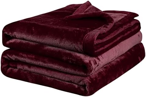 PiccoCasa Flannel Fleece Blanket Soft Lightweight Warm Fuzzy Blanket for All-Seasons, Wide Hemmed Luxury Comfy Decorative for Couch Living Room Fern Green 58 x 75cm