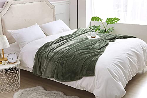 Beautex Fleece Throw Blanket For Couch Sofa Or Bed Throw Size, Soft Fuzzy Plush Blanket, Luxury Flannel Lap Blanket, Super Cozy And Comfy For All Seasons (Olive Green, 50" X 60") #TOP2