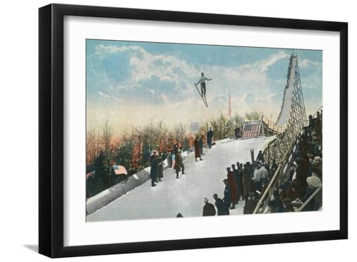 ART.COM Ski Tournament Jump Wall Art 22"x16" Black Frame