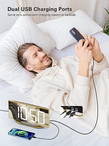 Roxicosly RO-1018G-WHITE Alarm Clock For Bedroom thumb #3