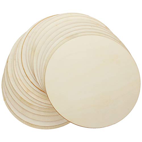 20 Pack 10 Inch Wood Circles For Crafts, Certbuy Unfinished Wood Rounds Wooden Cutouts For Door Hanger, Painting Crafts, Door Design, Wood Burning, Christmas, Home And Wedding Decorations #TOP2