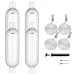 Leader Accessories Ribbed Twin Eyes White 8.5''x27'' Boat Fender Pack of 4 Includes 3/8'' Fender Lines Pack of 4 and Pump to Inflate