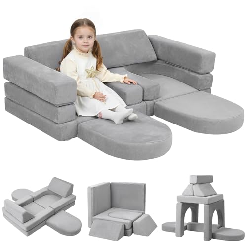 MeMoreCool Modular Kids Play Couch Set with Washable Covers