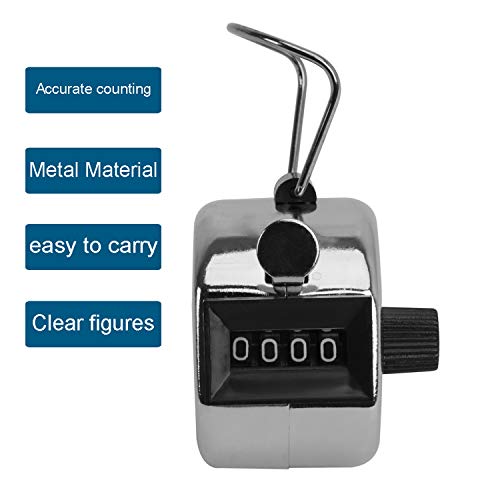 Hand Tally Counter Clicker 4Digit Counting Device Scorers Click