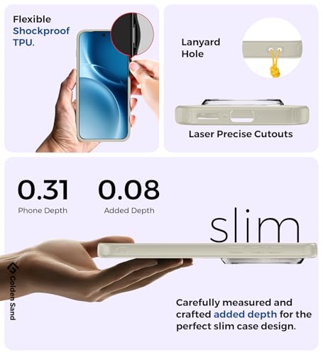 Image of Golden Sand for Vivo X300 Pro 5G - Rugged Frosted Semi Transparent PC Shock Proof Slim Back Case for Vivo X300 Pro, Dune Cream