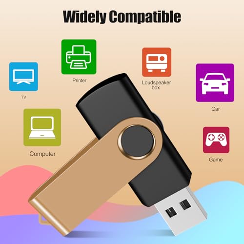 EASTBULL (Not 128GB) 128MB USB Flash Drive Bulk Thumb Drives 100 Pack with Lanyards USB 2.0 Memory Sticks Zip Drive Pen Drive for Storage and Backup Gold 100PCS 128MB by EASTBULL - Image 5