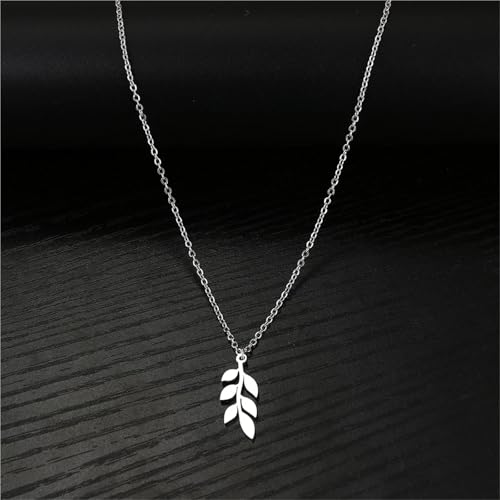 Collier en acier inoxydable feuille : idée cadeau pour fille