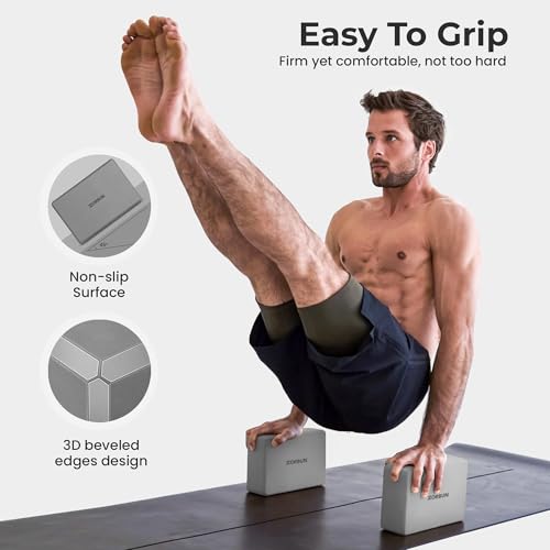 Yoga Block Set of 2 - High Density EVA Foam Blocks - Anti-Slip Yoga Brick with eBook - Perfect for Pilates, Exercise, & Meditation - Image 4