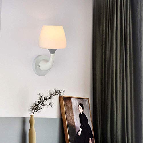 Lámpara de pared moderna para estudio con pantalla de cristal blanco e iluminación interior 4