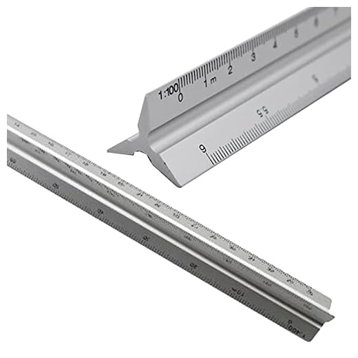 Escalimetro 30 cm, Regla de Escala Triangular (1 tamaño + plata)
