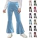 Toddler Girls Velvet Flare Sweatpants - Stretchy Casual Elastic High Waisted Bell Bottom Workout Dance Pants for 0-8 Years