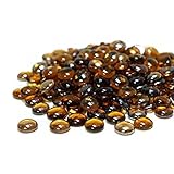Golden Flame Reflective Fire Glass Red Copper Golden Drops 10 Lb 1/2' Rocks for Fire Table, Fire Pit, Fireplace, Propane or Natural Gas, Indoor/Outdoor