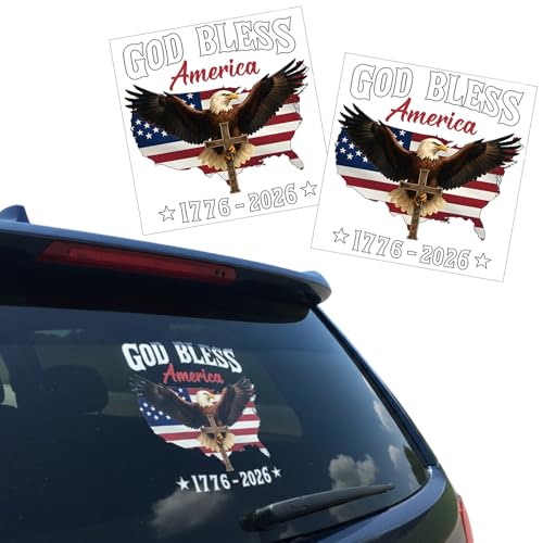 250 Anniversary USA Stickers, Patriotic Car Window Decals for National Holidays, America 250 Flag Merchandise, 2-Pack Car Stickers Decoration Set