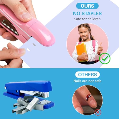 Grapadora sin grapas mini y compacta para escritorio de oficina y material escolar 5