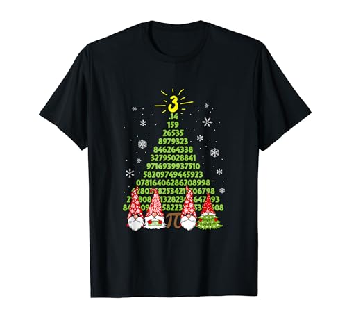 Funny Pi Tree Christmas Math Xmas Gnomes Ugly Sweater t-shirt, Preto, S