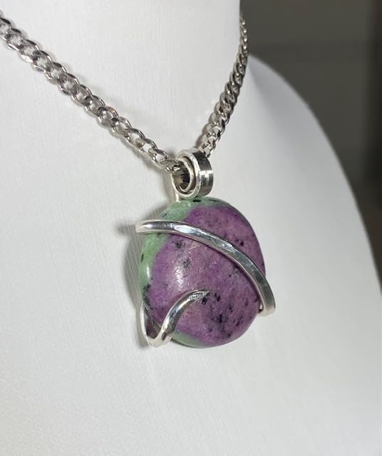 Ruby in Zoisite Pendant Necklace 925 Sterling Silver by Isabella Roth - Image 4