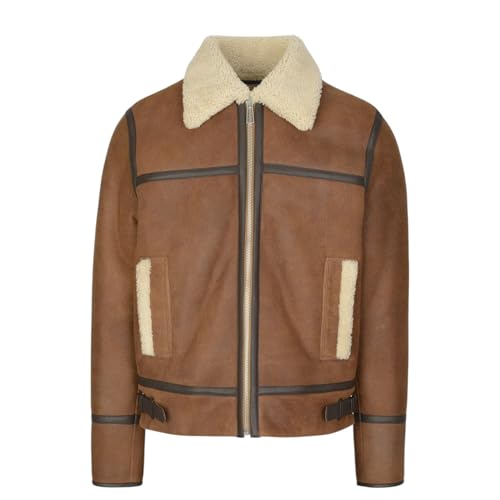 Peau de mouton homme authentique pour veste d'aviateur chaude B3