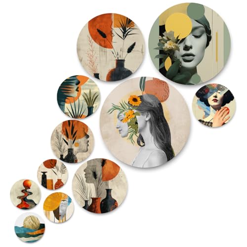 Image of RADIQORE Set of 11 Designer MDF Wooden Wall Hanging for Home Decoration | Office | Gift | Wall Decor Hanging Items | Wall Art | Living Room | Bedroom (aesthtic)