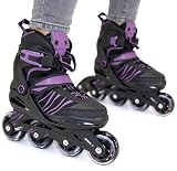 Softboot Inliner 33-37 Inline Skates verstellbar Schwarz-Lila...