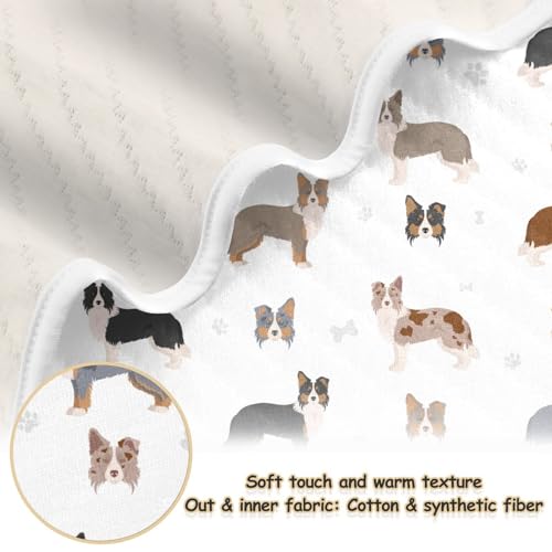 Image of Dog Border Collie Baby Swaddle Blanket for Boys and Girls, Cute Animal Muslin Baby Receiving Swaddle Blanket, Soft Cotton Nursery Swaddling Blankets for Newborn Toddler Infant