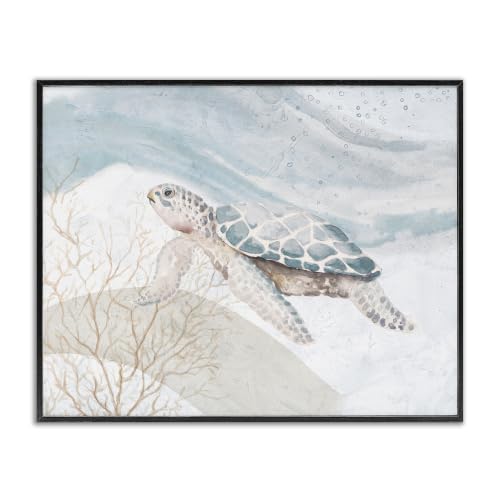Pleasant Sea Turtle Ocean Bubble, 11 x 14 Inch Framed Giclée Print
