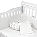 Baby Crib Bumper Pads for Standard Cribs Machine Washable Padded Crib Liner 100% Silky Soft Microfiber Polyester, 4 Pcs/White