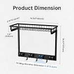 Broom Holder Wall Mount, Mop Organizer with Cleaning Tools Storage Shelf - Image 2