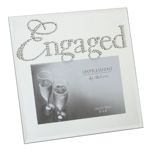 Oaktree Gifts Mirror Glassed Photo Frame With Diamante Words Engaged #TOP11