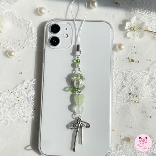 Image of SNOWY SHOP Korean Silver Bow Phone Charm - Cute Heart & Starfish Pendant | Aesthetic Korean Mobile Chain, Bag Hanging & Keychain Jewelry for Girls & Women