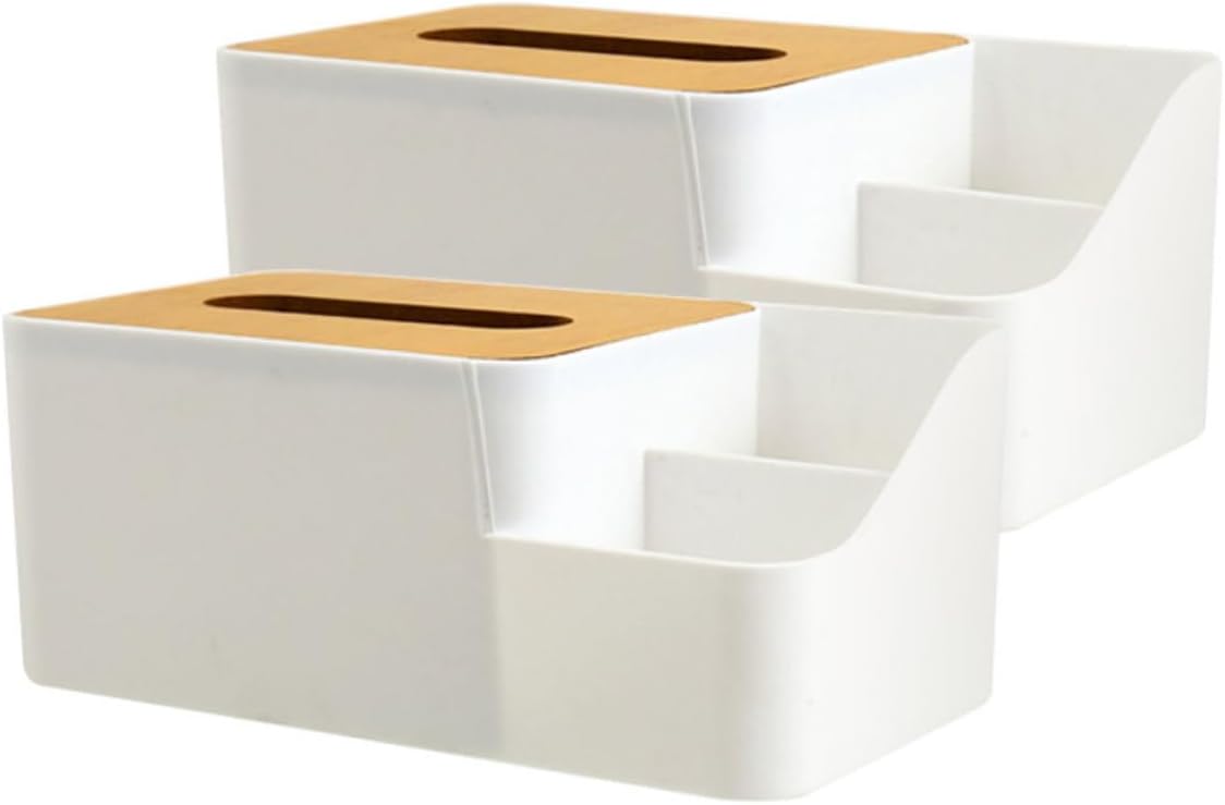 2pcs Plastic Tissue Holder Box for Living Room Desktop and Cafés Multifunctional Tissue Organizer with Smooth Surface Convenient Storage Box and Small Items