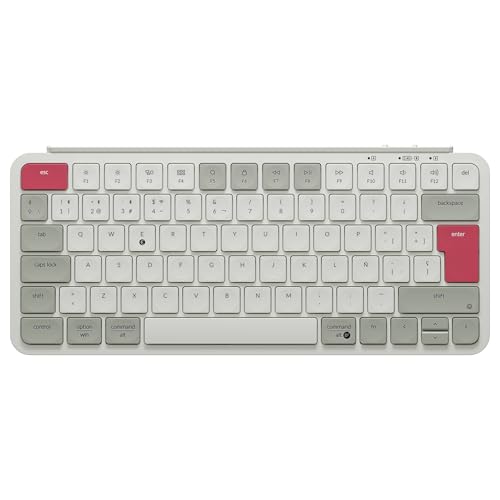 Keychron B1 Pro Teclado Inalámbrico Ultrafino, Distrubución ISO Español, Programable Mediante ZMK/Launcher, Conectividad 2.4 GHz/Bluetooth/Cable, Teclas Silenciosas para Mac y Windows   Rojo Retro