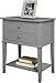 Ameriwood Home Franklin Accent Table with 2 Drawers, Gray Finish, Engineered Wood Night Stand with Drawers or Small Bedside Table for Bedroom and More