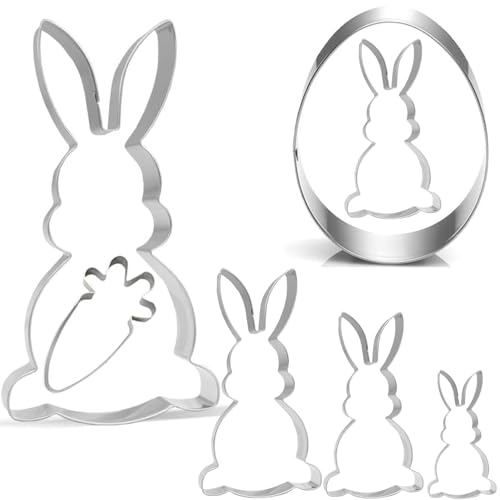 Set d'emporte-pièces Lapin de Pâques Emporte-pièces Oeuf de Pâques Lapin Grand 20,5CM Emporte-pièces Biscuits Pâques Set d'emporte-pièces Biscuits Lapin...