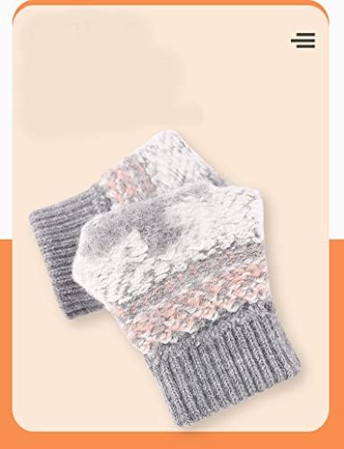 Women Winter Touch Screen Gloves Warm Knitted Thermal Gloves Thicken Plush Linning Wrist Gloves Touchscreen for Smartphone Outdoor Cycling Running Sport