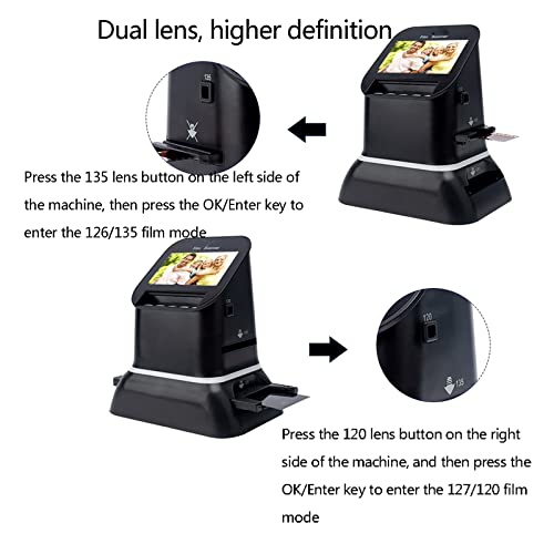 Amazon Digital Film Scanner, 120 High Resolution, Supports 5 Specifications of 120 Film, 1080P LCD Screen, Convert 35mm, 135, 126, 127 Negative and Slides to Digital JPEG - 2