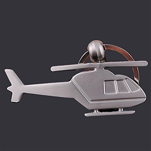 Odetojoy Metal Silver Heilicopter Keychain Plane Key Chains Alloy Pilot Key Holder Airplane Keycharm #TOP2