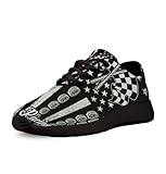 Dirt Track Racing Checkered Racing American Flag Shoes for Women Men Trail Running Casual Fashion Sneakers Slip-on Tennis Shoes