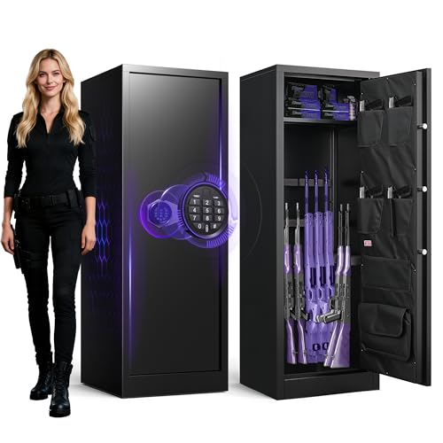 Marcree 8-10 Gun Safe for Rifles and Pistols, Gun Cabinets for Rifles and Shotguns, Long Gun Safe