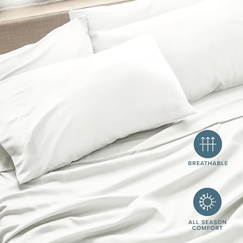 Image of Bare Home Microfiber Bulk Pillow Cases - Standard /Queen Size Set of 4 - Cooling Pillowcases - Double Brushed - Ivory Pillowcases 4 Pack - Easy Care (Standard - 4 Pack, Cream)