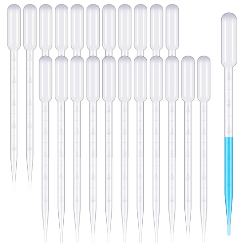 30 Stück Pipette 5ml, Kunststoff Pipetten Einweg Pipetten Kinder Dosierpipette, Transferpipetten Plastik Tropfer Pinpette Dünger Einmalpipetten für Experiment, ätherische Öle, Haustier, Pflanze