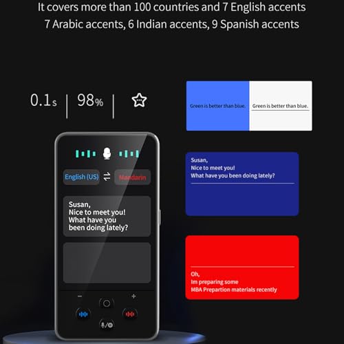 Traducteur vocal AI 138 langues portable, traducteur de langue pour comprendre tout texte sans Wi-Fi