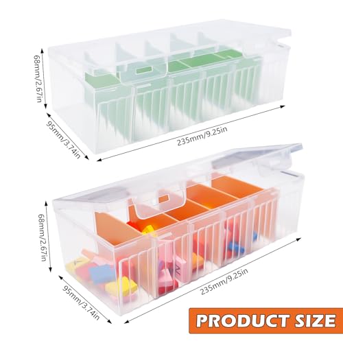 Bofanze 2 STK Transparent Kabel Organizer Box Kabel Aufbewahrungsbox Ladekabel Organizer Box Kabel Management Box mit Deckel Ladekabel Organizer Box mit 5 Herausnehmbare Trennwände für Kabel