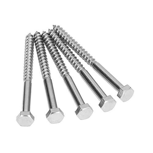 Hex Lag Screws 304 Stainless Steel Half Thread Bolt Wood Hex Lag Screws Self Tapping Wood Screw for Carpentry Roof Components (M8*100MM)