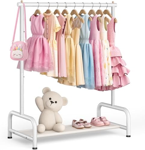 SLEEPING LAMB Kids Clothing Rack, Small Baby Clothes Rack with Bo...
